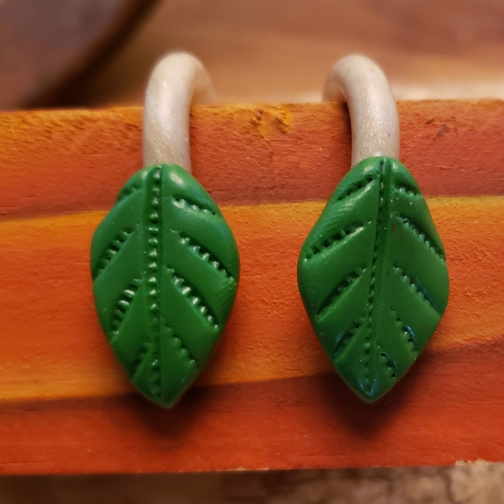 6Gauge leaf earrings